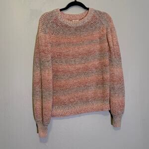 a.n.a, stripped orange brown knit sweater, women's large